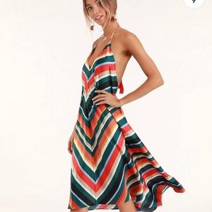 New with tags Lulu’s Stripe Cabana Stipe Dress Tassel Tie